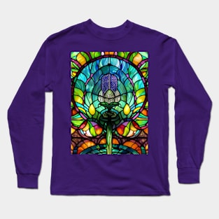 Stained Glass Lotus Flower Long Sleeve T-Shirt